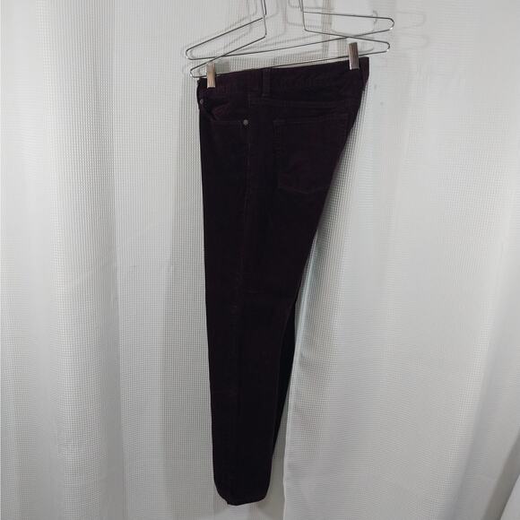 BANANA REPUBLIC! RICH BURGUNDY RED FINE WALE CORDUROY SKINNY PANTS! SZ 8P - Picture 6 of 11